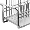 Rack de vaisselle de rangement de cuisine avec drain amovible en acier inoxydable multifonctionnel amovible