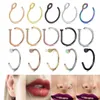 Arts du corps Nouveau faux nez de lèvres Perçage de Nez en forme tragus hélice de boucle d'oreille de goujon septum en acier inoxydable narine bijoux corporel d240503