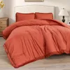 Däcke Cover 3st 100% Microfiber Set (1*CompLefer + 2*Kudde, utan kärna), Bohemian Tassel Solid Color Bedding Set, mjuk bekväm och hudvänlig tröstare för