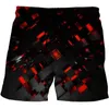 Men's plus size shorts Whirlpool Black Casual 3D digitale printen driedimensionale geometrische strandbroek voor heren shorts in grote grootte