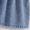 Vestidos de menina 2024 Novos suspensórios de jeans de roupas para garotas de verão para crianças Doces de manga voadora de manga voadora vestidos