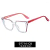 Sunglasses 97714 2024Fashion Boutique Trendy Eyeglasses Frame High End Gradient Color Women's Anti Blue Light Glasses Optical