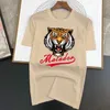 Men's T-Shirts Luxury Design Mens T-shirt Tiger Print Cotton Casual Strt Clothing Oversized Fashion Tops Male T Shirts Fr Shipping T240505