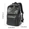 Backpack Men Leather Backpacks Black School Sacs pour adolescents Boys College Bookbag ordinateur portable voyage Mochila masculina