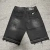 Nuovi pantaloncini da uomo cromati maschili preparano i vecchi cuori lavati jeans hip hop cromo corto ginocchio corto jeans jeans heart cross -ricamo stampe jeans casual di alta qualità a10