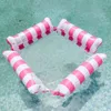 Summer Swim Uppblåsbar flytande vattenmadrasser Hammock Stripe Lounge Stolar Pool Sport Toys Mat Kids 240506