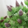 Fleurs décoratives plante artificielle en pin vert balle d'eau pignon d'herbe fausse pour les accessoires de bureau de mariage en famille bricolage faux fleur