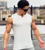 Tampo masculino Tops 2024 Summer Men Men VE-Neck Vest Gym Gym Top Fitness Sleesess Training Sports Sportshirt Gyms Train