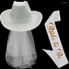 Bérets Bride Cowgirl Veil Hat Women Romantic Femmes For Honeymoon Gift Outdoor Activités