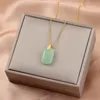 Colliers pendentifs Simple Rectangle vert pour les femmes à la mode