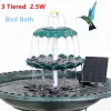 Bomba Palone 3 Baño de pájaros de 3 niveles con una bomba solar de 3,5 W Diy Fuente solar desmontable para la decoración del jardín del baño de pájaros Alimentador de aves al aire libre