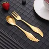 Juegos de vajilla de 16 cm Alas creativas Spoon de acero inoxidable Spoon El restaurante Titanium Caderlery S y set