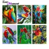 Stitch Ever Moment Diamond Painting Animal Blue Red Parrot Resin Full Square Drill Drill Mosaïque Decoration Gift Handmade ASF2138