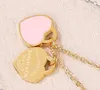 Luxury Tiifeniy Designer Pendant Colliers Korea Sweet Rose Heart Titanium Steel Rose Gol Collier de chaîne de col