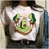 Dames T-shirt Maycaur Avocado Vegan dames T-shirt Harajuku ulzzang kawaii cartoon t-shirt 90s grafische dames korte mouwen t-shirt zomer kledingl2405