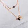 Swarovskis Halskette Designer Frauen Original Qualität Luxus Mode Anhänger mysteriöser Mond Halskette Kristallmond Doppelschicht 2-in-1 Kragen Kette Frauen