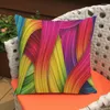 Oreiller coloré géométrique carré coton lin décoratif canapé jette jardin moderne abstrait couverture d'art mosaïque cojines