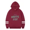 Suite de support périphérique Whitefox avec la même lettre imprimé pour hommes et femmes à double poteau à double poteau hémorrum en vrac sweat à sweat