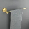 Set borstat guld rostfritt stål badrum hårdvara krok pappershanddukhållare handduk ring badhandduk