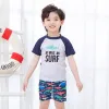 Costumi da bagno 2024 Summer Children Beach Suit Tshirts+Shorts Unisex Boys Girls Due pezzi Swimwear Kids Survi Surfvita Cartoon Swimsuit