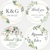 Étiquette ronde personnalisée Sticker Sticker Custom Company Nom Date avec merci pour les cadeaux de fête de jeune fille 240506