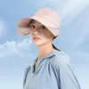 Berets Summer Hat Стильное женское широкое солнце со солнцем с отверстием для защиты лица для открытых мероприятий легкое садоводство