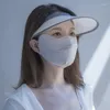 Écharpes Masque de crème solaire réutilisable Gradient réutilisable pour femmes Summer Outdoor Protection Feme Feme Falle 3d Small Silk Breathable