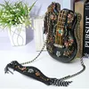 Sacs à bandouliers Fashion Femmes Bag Guitar Design Ladies Chain de perle Cross Crossbody Vintage Femme Messenger