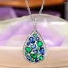 Ketten 2024 Mode Euro-N Blue Emerald Halskette für Frauen Monay's Garden Jewelry Series Set Accessoires Großhandel