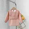 Baby Dining Pocket Anti Dirty Acring Kinder Accessoires Ein Stück Jungen Mädchen gedruckt Labte PU Long Sleeve wasserdicht 240429