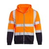 Herrenjacken hohe Sichtbarkeit reflektierende Streifenjacke Männer Arbeit Hoodie atmungsaktive Sicherheitsbekleidung Sweatshirt Safe Warning Draw String