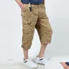 Herrenhosen Baumwollhose Sommer lässig Hosen Militär 5xl Cargo Shorts Armee Mti Pocket Capri Kleidung 2023 Drop -Lieferkleidung DHBR4