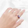 Anéis de casamento clássicos estilos de quadra vintage Luz de luxo azul pedras preciosas para mulheres Pedido de jóias de ouro rosa de ouro