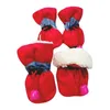 Dog Abbigliamento 2x 4pcs Stivali Coperchio di scarpe per animali domestici per correre pavimenti in legno esterno 7 rosso