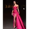 Side Split Dresses Ruffles One High Evening Shoulder Short Sleeve Sexy Prom Dress Dubai African Specail Ocn Gowns