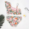 Swimwear Tuonxye Girls Swimwear Swimsuits Tenues Off Brounds Floral Briefs de Crop Top Brief