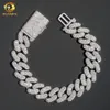 Iced out sieraden Cubaanse linkketen 925 zilveren heren 15 mm breedte hiphop moissaniet Cubaanse schakelarmband