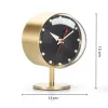 Clocks Specialty Table Clocks Retro for Decoration Creative Modern Design Brass Quartz Silent Desktop Clock Home Decor Black Gifts