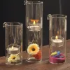 Holders Creative Europeanmade romantic transparent glass cylindrical oil lamp wedding decoration gift instead of candle holder home