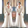 Suknie Boho Bridal Suknie ślubne długie rękawy Tiul Bateau Illusion długość podłogi wykonana na zamówienie w ogrodzie w ogrodzie rozmiar Vestidos de novia