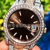 Mosang Stone Full Set Full Diamond Mens Mécanical Business Style Mécanique montre Luxury Luxury Trendy Watch