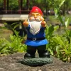 Sculptures Fun White Beard Dwarf Sculpture Outdoor Garden Elf Statue Creative "Middle Finger" Table Decoration Resin Craft Christmas Gift