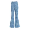 Jeans féminins à1354 Fashion Vintage Style Imitation Femmes Old Wash Wash Water Denim Casual Wide Foot Pant