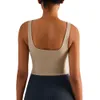 Femmes Sports rembourrés Bra Nude Square Yoga Yoga Bras Wirefree Workout Crop Tank Top Longline Cup Fitness Fitness