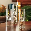 Holders Creative Europeanmade romantic transparent glass cylindrical oil lamp wedding decoration gift instead of candle holder home