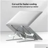 Tablet PC Stands Creative Folding Bracket Aluminium Alloy Stand 10-15,6 tum Laptop Monteringar 6-position Justerbar höjd bärbar håll Otvyw