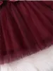 Kleider 324 Monate Neugeborenes Baby Geburtstag Prinzessin Kleid Rüschen Langarm Tutu Spitze Rotkleid Kleinkind Girl Fashion Partywear