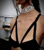модельерский дизайнер роскошный супер блестящий полный стразая алмаз Кристалл Красивый Цветочный Кокер Ожерелье для женщины 4959781