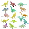 Altri giocattoli 12/16 pezzi di luminosi Dinosauro Dinosauro luminoso Dinosauro Mini Boy Cake Decorazione per bambini Modell240502
