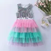 Girl Performance Mermaid Dress Princess Summer Ball Childrens Birthday Party 240416